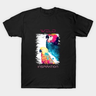 Parrot Bird Wild Nature Animal Colors Art Painting T-Shirt